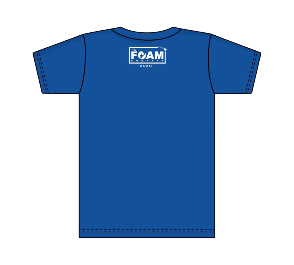 Foam Co: Fins T-Shirt: Royal Blue w/ White Ink