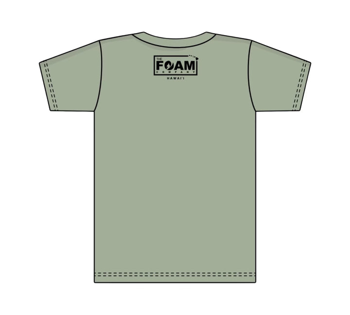 Foam Co: Fins T-Shirt: Sage w/ Black Ink