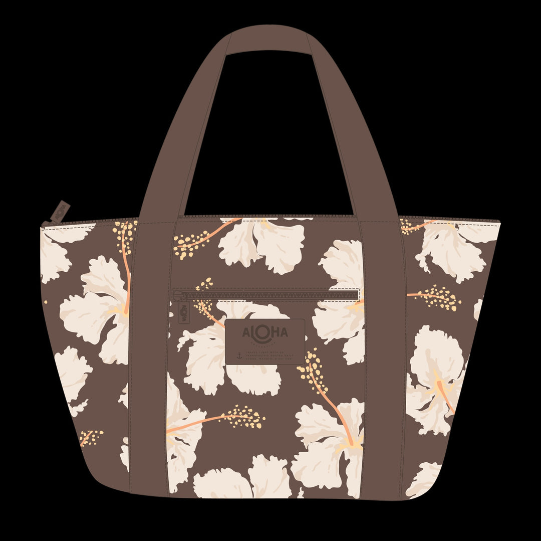 Tahaa Nylon Zipper Tote - Chocolate