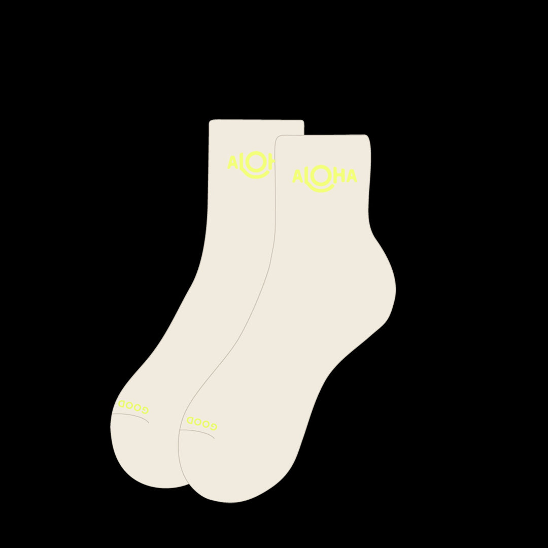Aloha Shortie Socks - Sandstone