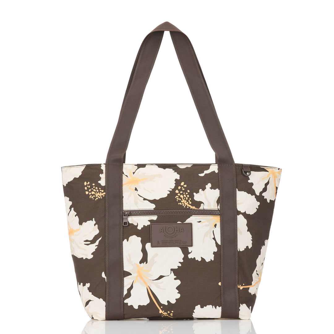 Tahaa Nylon Zipper Tote - Chocolate