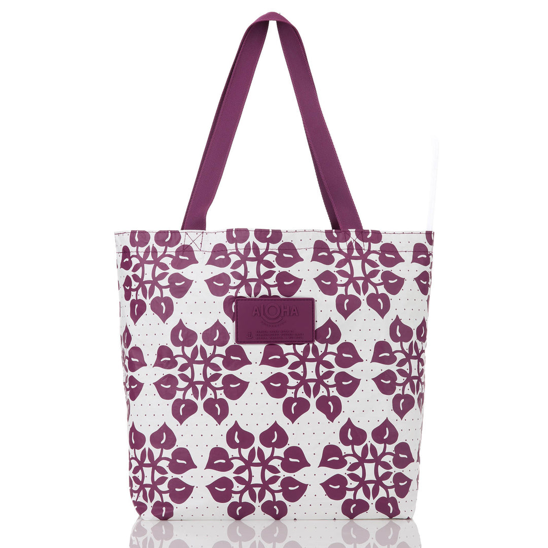 Hilo Dot Reversible Tote - Plum
