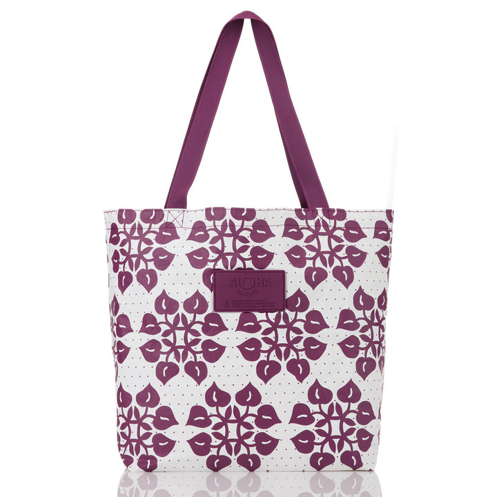 Hilo Dot Reversible Tote - Plum