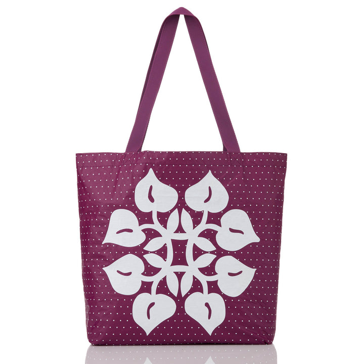 Hilo Dot Reversible Tote - Plum