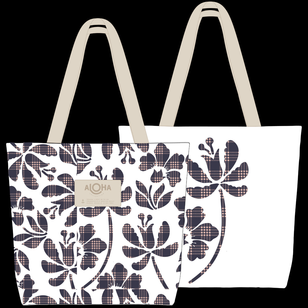Palaka Fleur Reversible Tote - Neptune