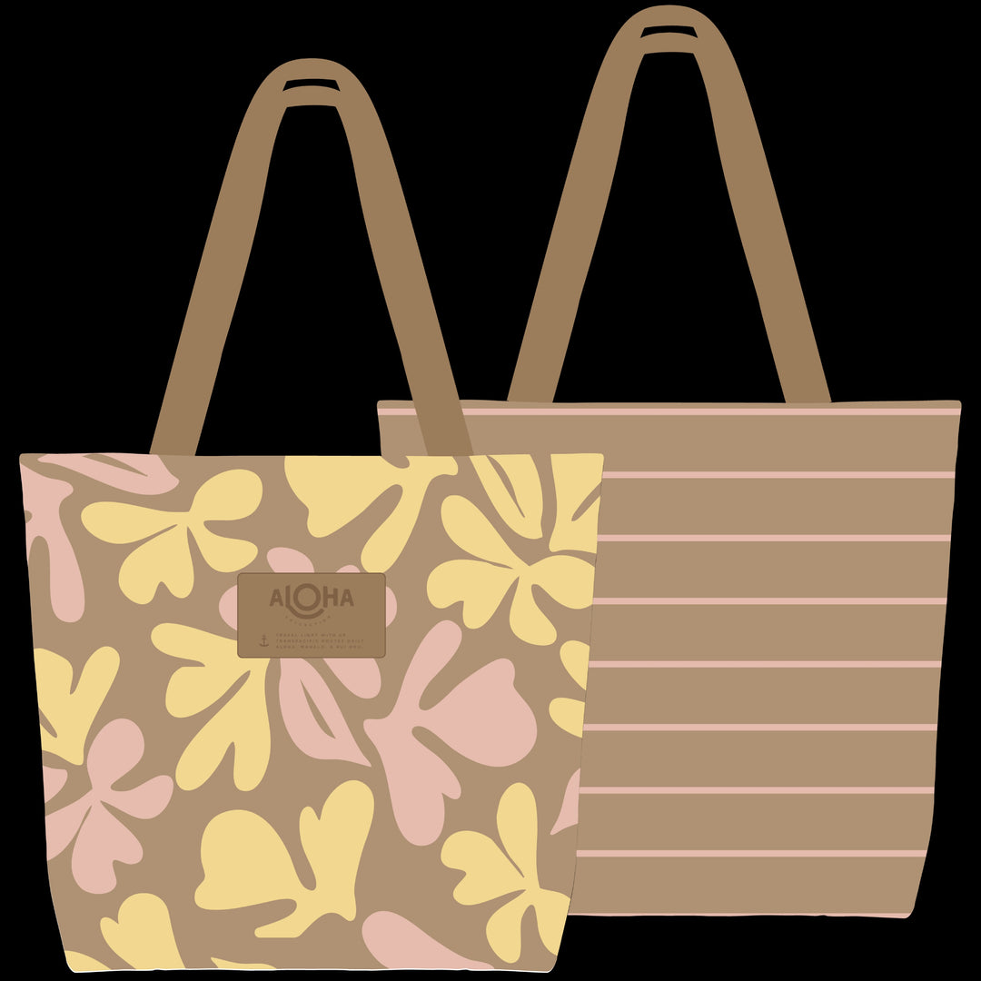 Swoosh Reversible Tote - Hey Girl/Tan