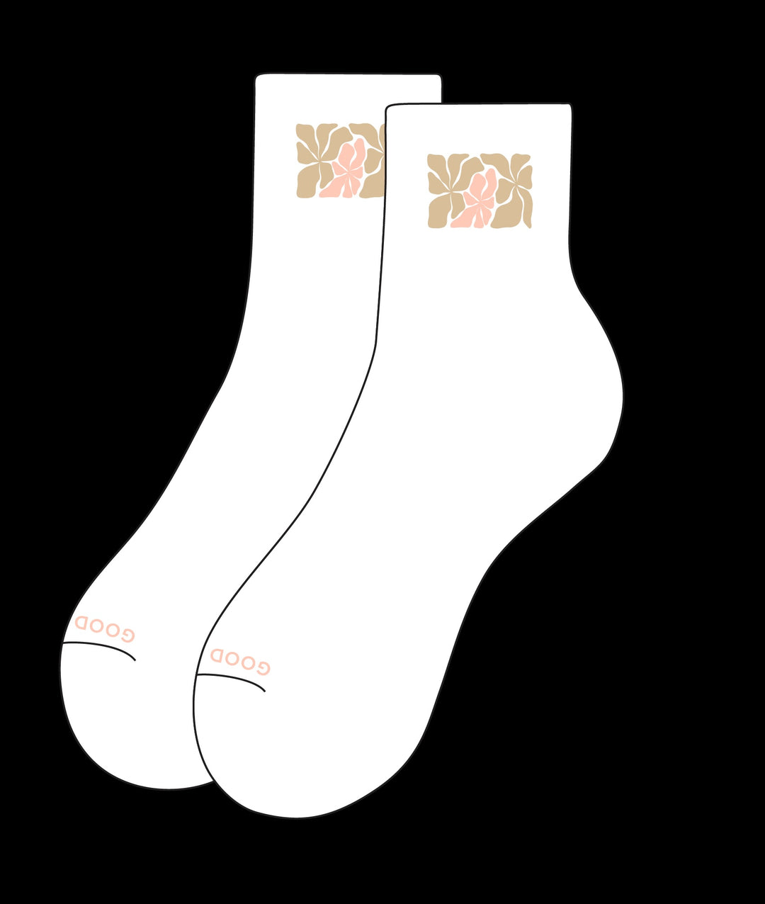 Wavy Shortie Sock - Tan