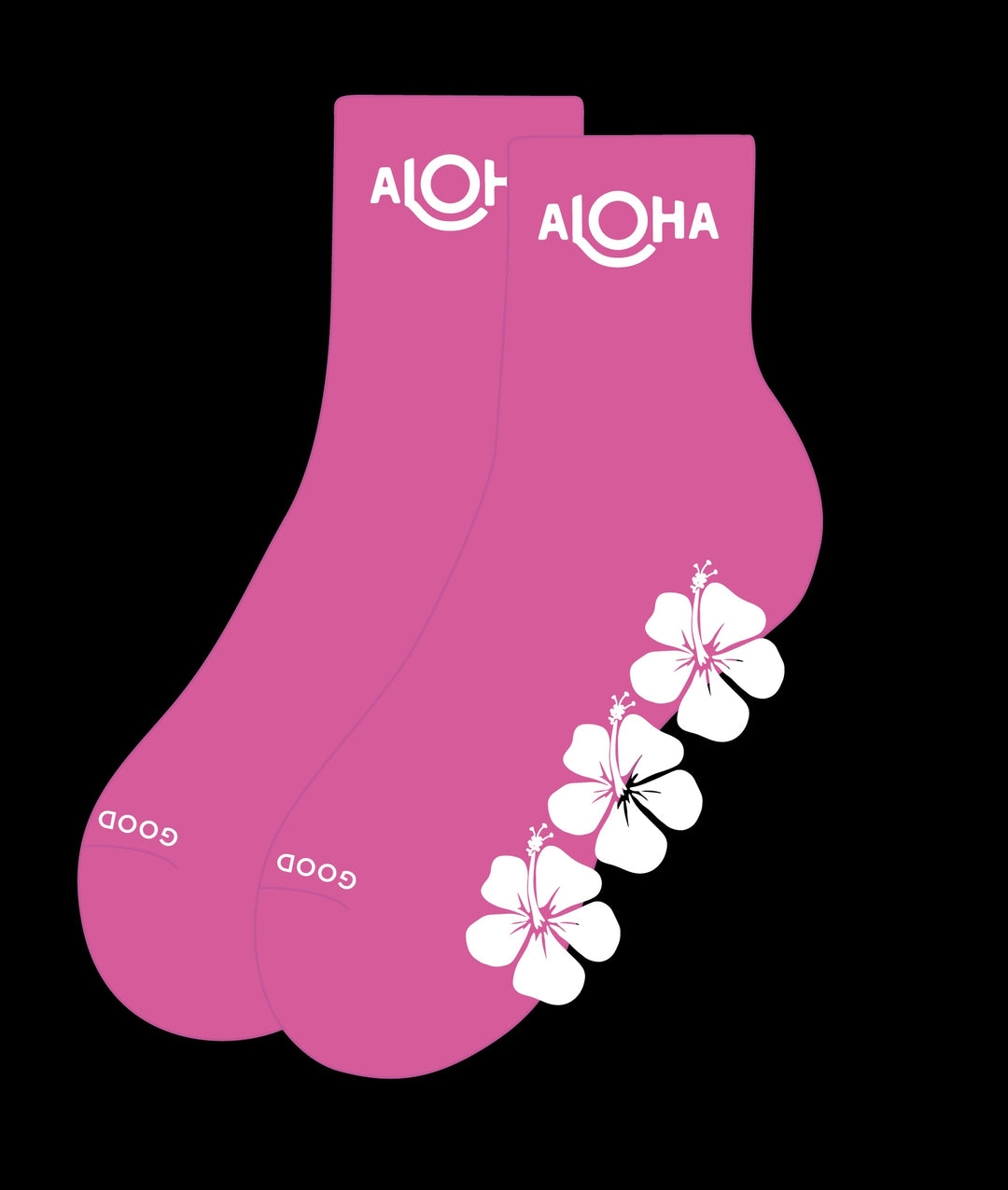 Aloha Hana Hou Shortie Sock - Neon Pink
