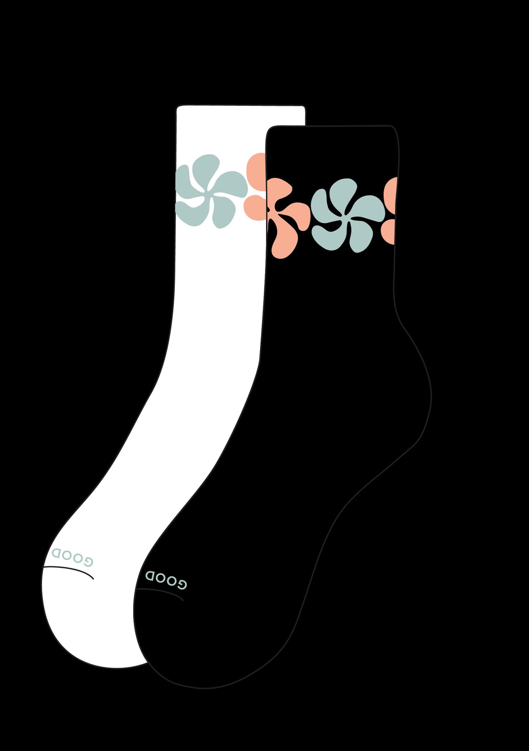 Funky Plumeria Crew Socks - Dry Reef
