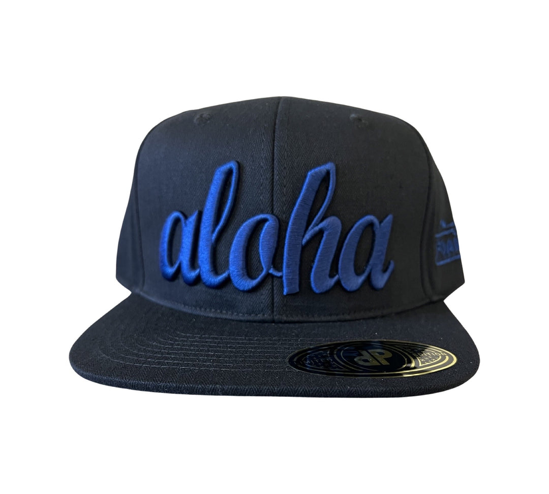 Foam Co Aloha Swoosh Black/Blue SnapBack Hat