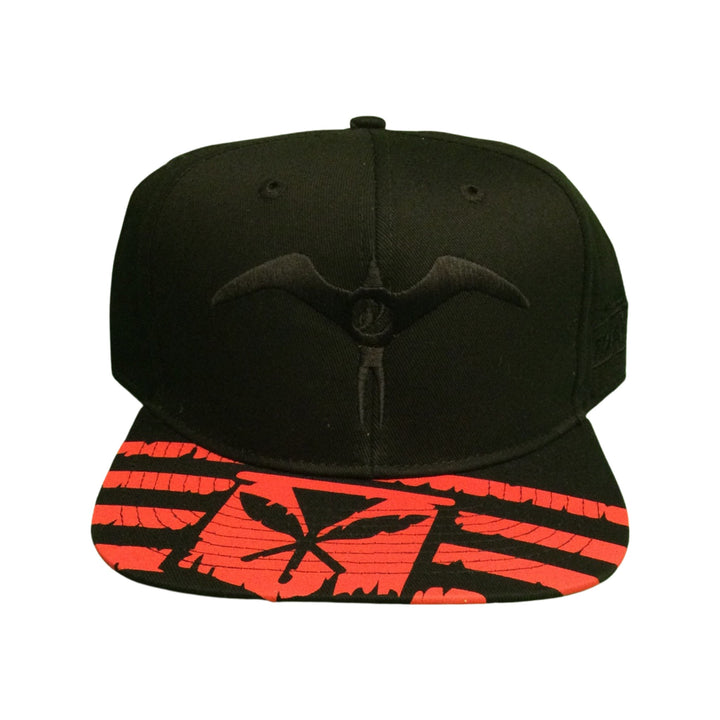 Foam Co Hat - Iwa w/Bodyboarder: Black w/ Red Maoli Flag