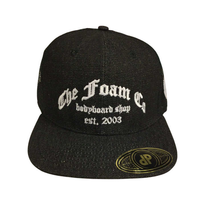 Foam Co Hat-Old English : Black Denim / Black Mesh