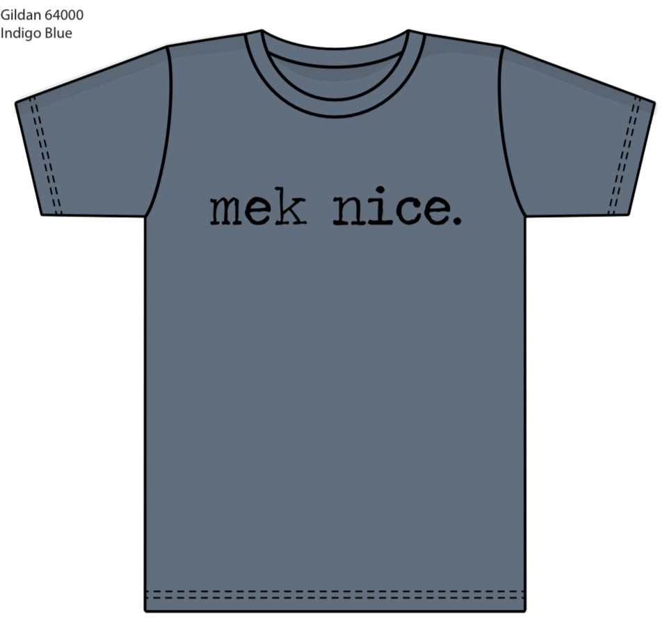 Foam Co Mek Nice Men's T-Shirts: Indigo Blue/ Black Ink