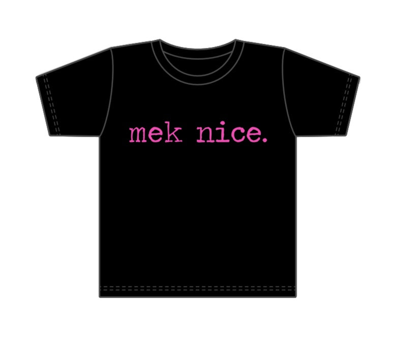 Foam Co Toddler Shirt: Mek Nice Black with Hot Pink Ink