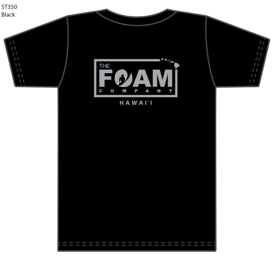 Foam Co: Moisture Wicking Foam Co Hawai`i T-Shirts: Black/Grey