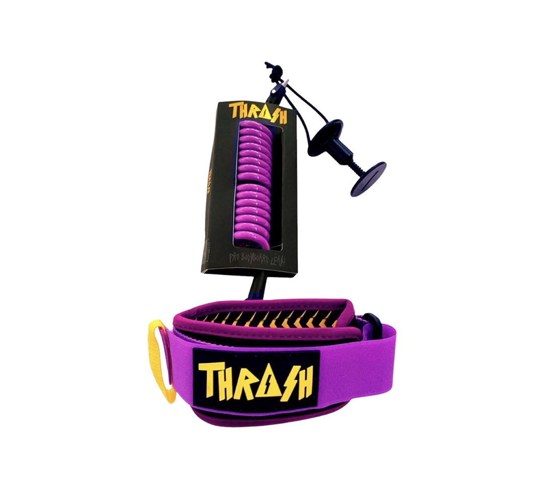 Thrash V-GRIP BICEP LEASH Purple/Rubber Black/Logo Yellow
