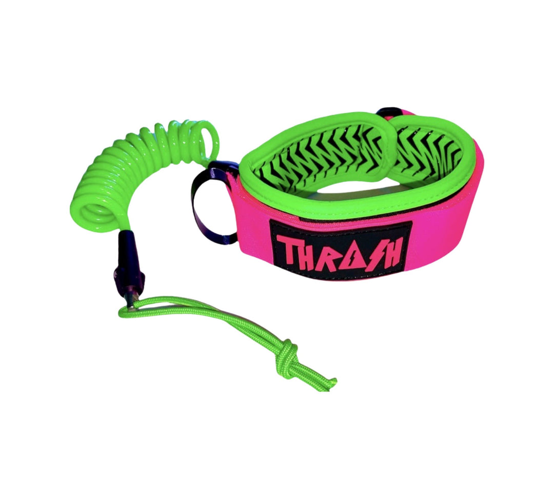 Thrash V-GRIP BICEP XL LEASH Green Logo Pink