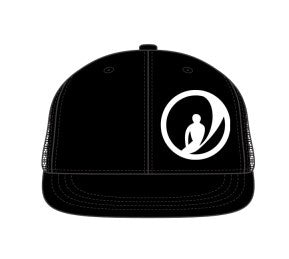 Foam Co Circle Logo Snapback Hat/ Black w/White Logo/w/Hawaii under bill