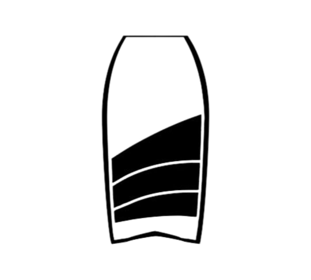 Small Horizontal Racing Stripes V tail Bodyboard