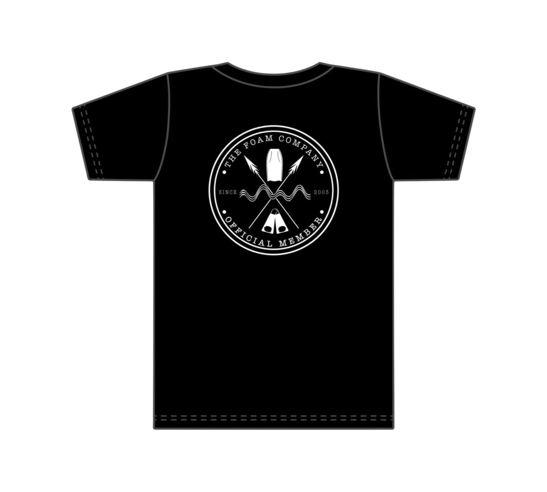 Foam Co: Official Member T-shirt (Black/ White Ink)