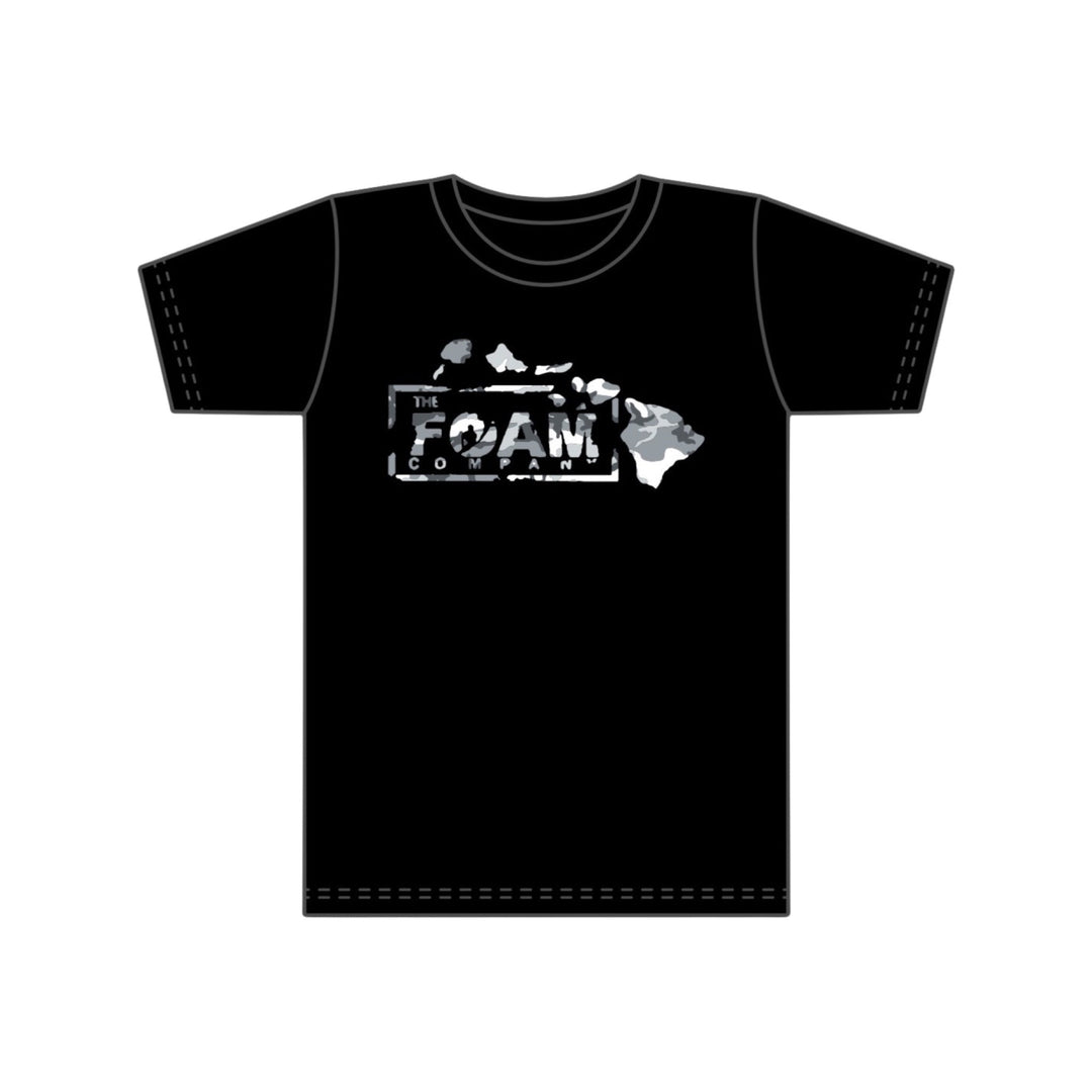 Foam Co Snow Camo Islands Logo T-Shirt: Black