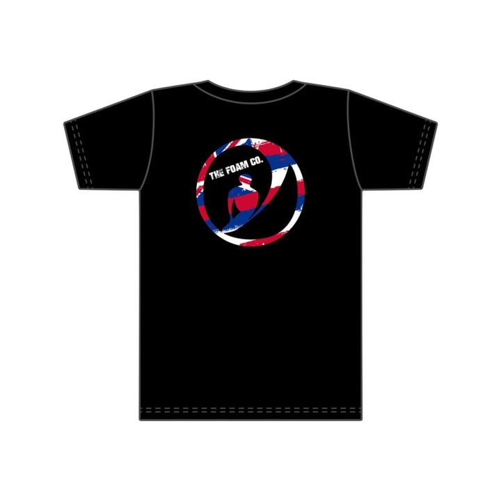 Foam Co Hawaiian Flag Circle Logo T-Shirt: Black