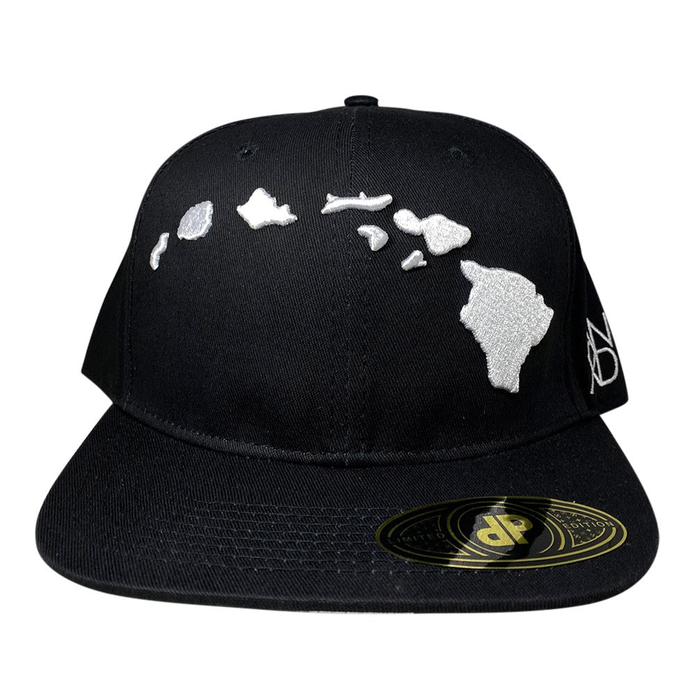 Foam Co Hat - Black 3D White Hawaiian Islands